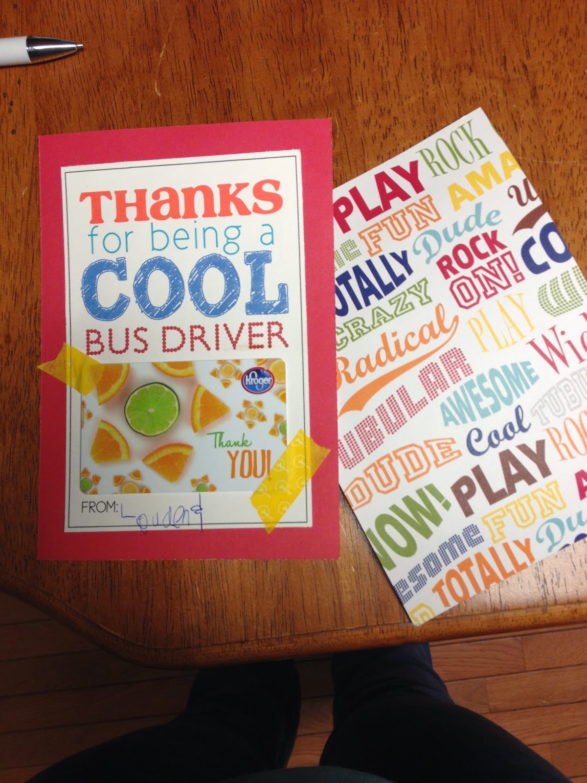 Something Craftastical: End of year gift for the bus driver(s)